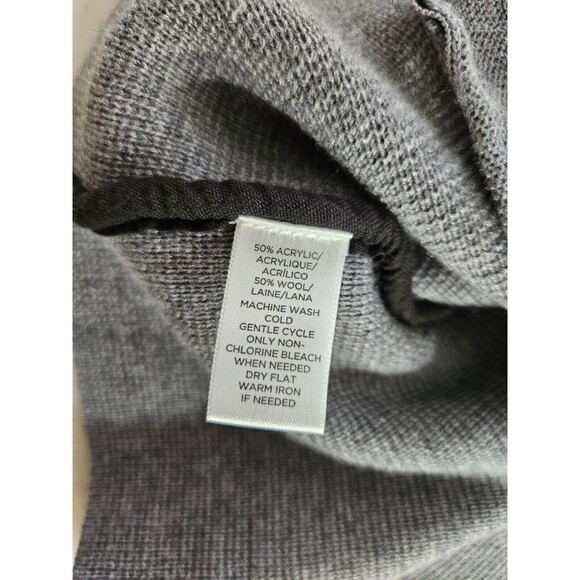 LOFT Bomber Jacket Womens Large Gray Tweed Full Zip Lined Pockets - Picture 12 of 12